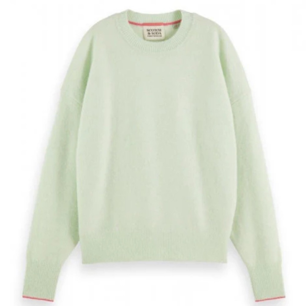 Scotch & Soda Light Green Crew Neck Sweater